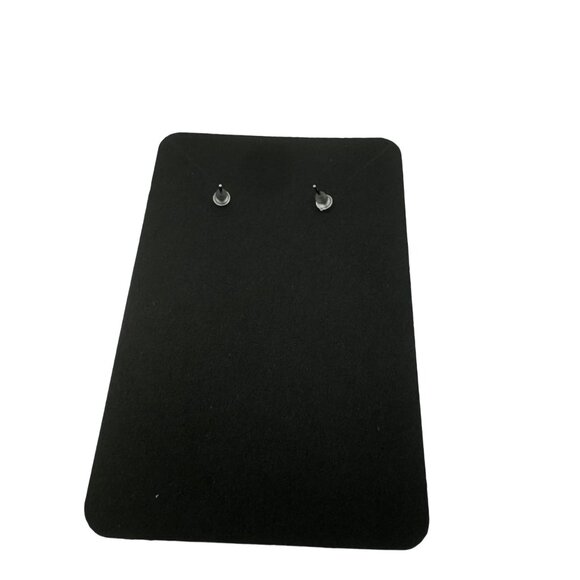 Vintage White Abstract Loop Earrings Post Back - Picture 4 of 6